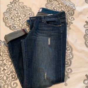 Paige distressed boyfriend jean, size 26